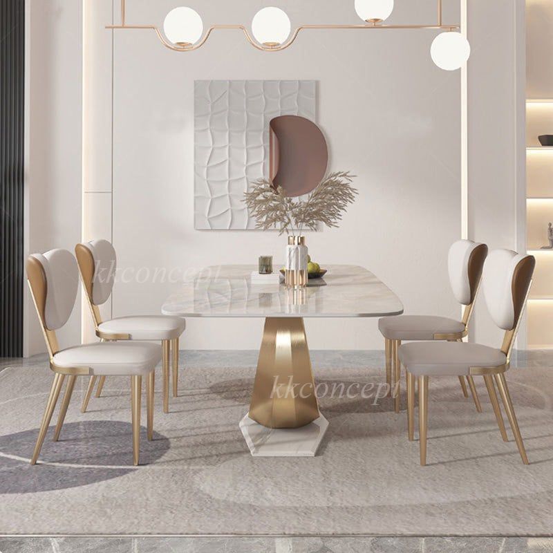 Bàn ăn nhập khẩu mặt đá marble BA0146