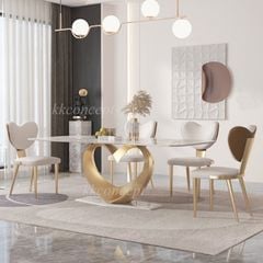 Bàn ăn nhập khẩu mặt đá marble BA0146
