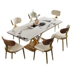 Bàn ăn nhập khẩu mặt đá marble BA0145