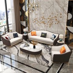 Bộ Sofa da chân inox mạ vàng cao cấp BSF123