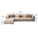  Bộ sofa da màu kem, viền inox mạ vàng BSF155 