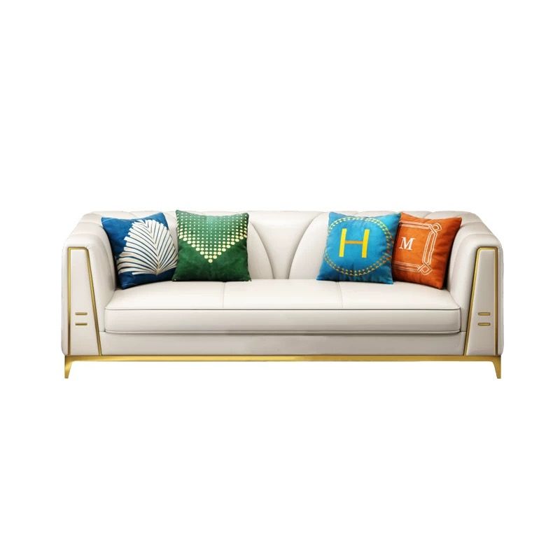 Bộ Sofa da cao cấp chạy viền inox mạ vàng BSF163