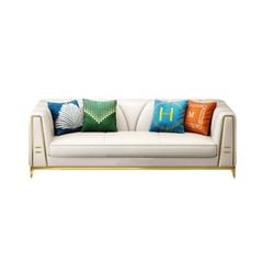 Bộ Sofa da cao cấp chạy viền inox mạ vàng BSF163