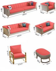 Bộ Sofa da bò tiếp xúc cao cấp , chân inox mạ titan vàng. BSF164