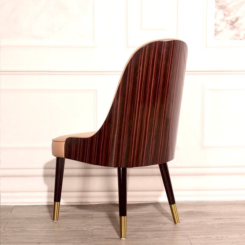 Ghế ăn lưng ốp gỗ sơn bóng piano GA026 nhập khẩu cao cấp