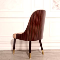 Ghế ăn lưng ốp gỗ sơn bóng piano GA026 nhập khẩu cao cấp