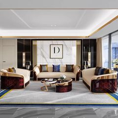 Ghế Sofa da Bò lớp trên cùng cao cấp, gỗ bạch dương sơn piano, nẹp inox mạ titan vàng GSF171