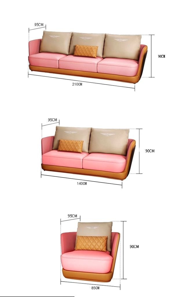Bộ sofa da dập nổi họa tiết, phối 3 màu da cao cấp BSF0178