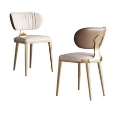 Ghế ăn khung inox mạ titan vàng, Nệm bọc da microfiber  GA040