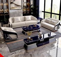 Ghế Sofa Sofa da sang trọng màu sáng phong cách Ý Sofa da Bugatti Sofa nghệ thuật Gadi Sofa GSF167