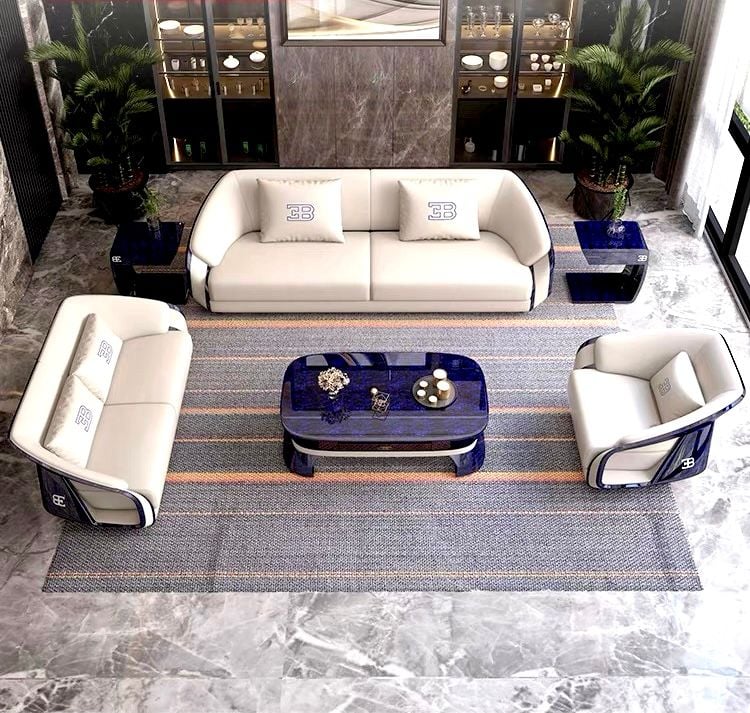 Ghế Sofa Sofa da sang trọng màu sáng phong cách Ý Sofa da Bugatti Sofa nghệ thuật Gadi Sofa GSF167