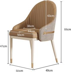 Ghế ăn bọc da PU, chân gỗ, nẹp inox vàng GA051