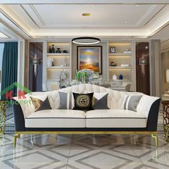 Ghế Sofa da phong cách đơn giản hiện đại phối 2 màu  GSF125