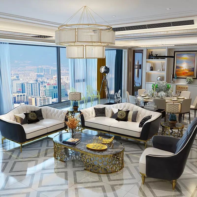 Ghế Sofa da phong cách đơn giản hiện đại phối 2 màu  GSF125