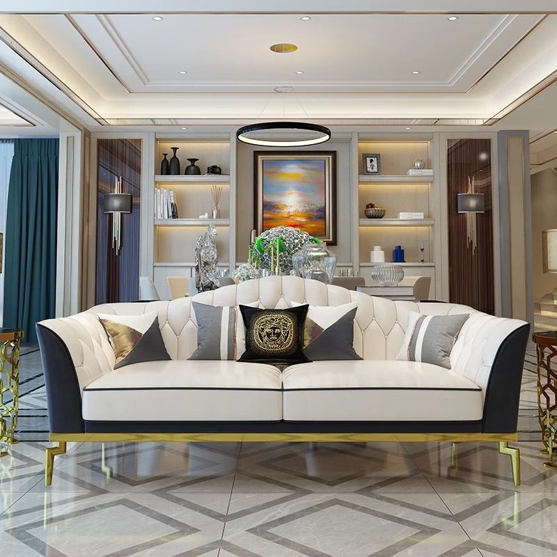 Ghế Sofa da phong cách đơn giản hiện đại phối 2 màu  GSF125