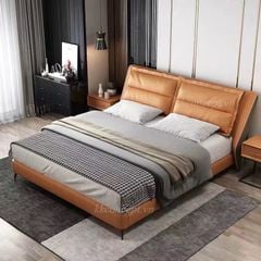 Giường ngủ bọc da bò GN005