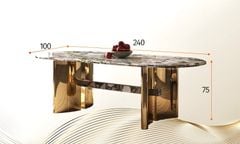 Bàn ăn mặt đá nhập khẩu cao cấp BA0164