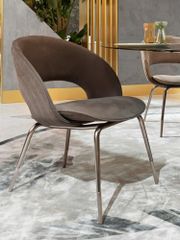 Ghế ăn inox mạ titan vàng bọc vải cao cấp GA041