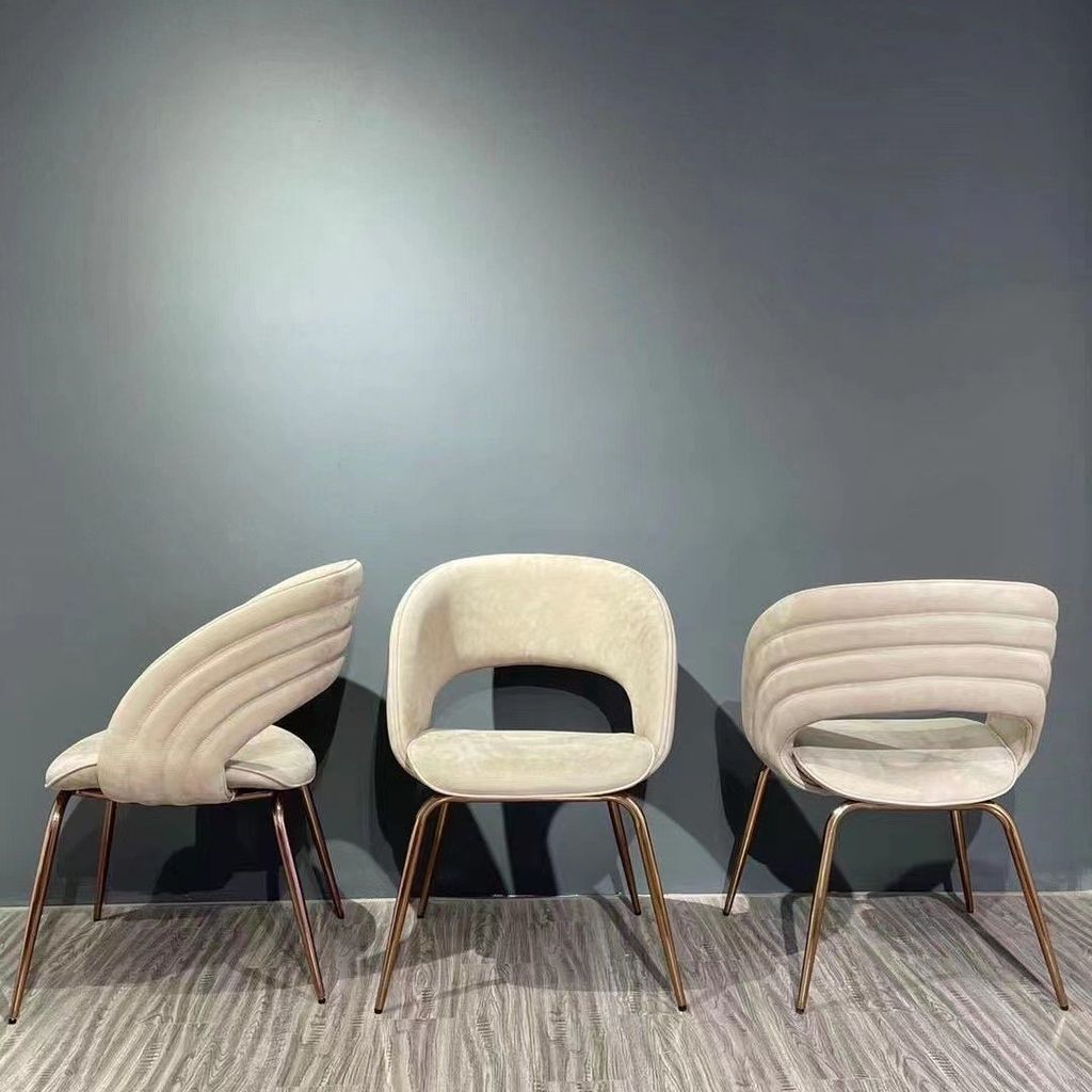 Ghế ăn inox mạ titan vàng bọc vải cao cấp GA041