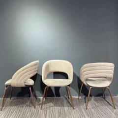 Ghế ăn inox mạ titan vàng bọc vải cao cấp GA041