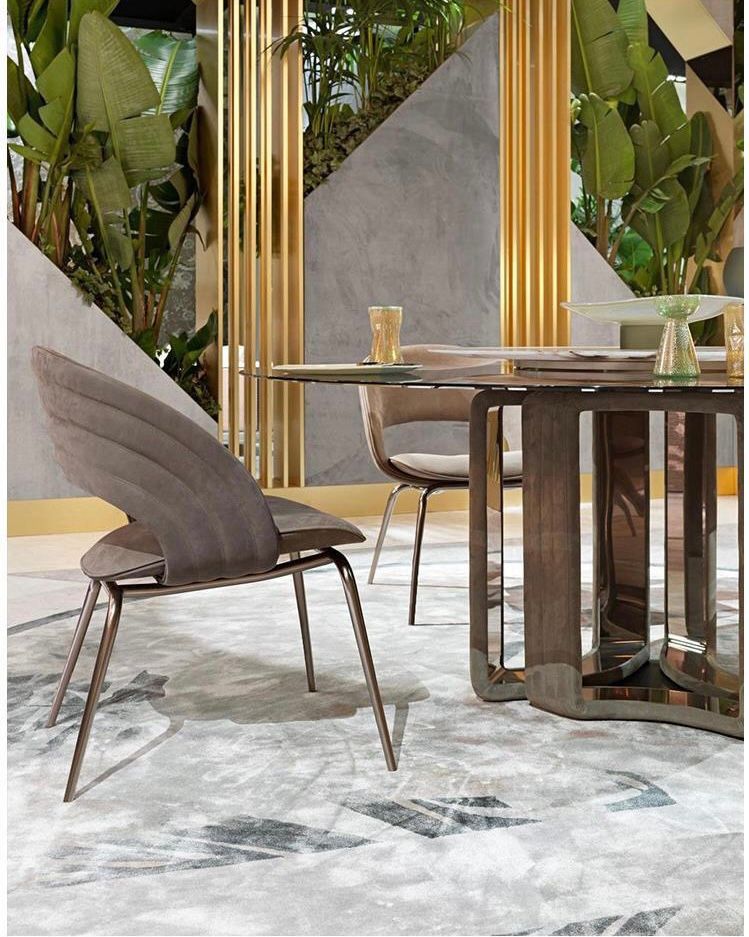 Ghế ăn inox mạ titan vàng bọc vải cao cấp GA041