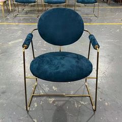 Ghế ăn bọc vải cao cấp khung inox mạ titan vàng  GA046