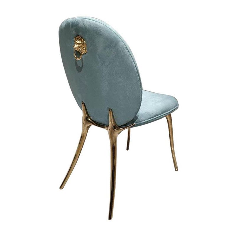 Ghế ăn bọc vải, chân inox vàng GA053