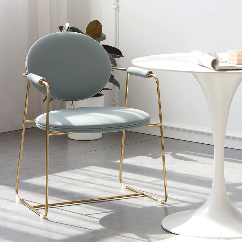 Ghế ăn bọc vải cao cấp khung inox mạ titan vàng  GA046