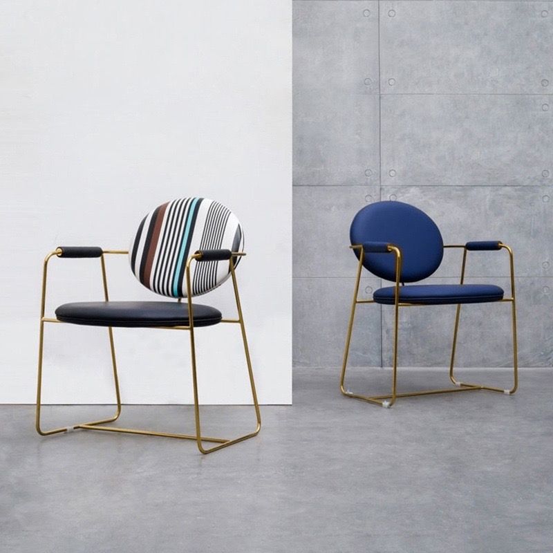 Ghế ăn bọc vải cao cấp khung inox mạ titan vàng  GA046