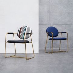 Ghế ăn bọc vải cao cấp khung inox mạ titan vàng  GA046