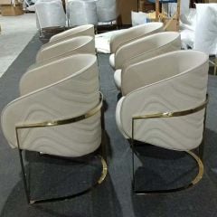 Ghế ăn bọc vải cao cấp khung inox mạ titan vàng GA047