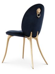 Ghế ăn bọc vải, chân inox vàng GA053