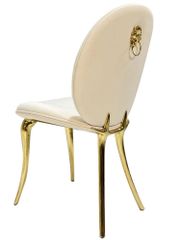 Ghế ăn bọc vải, chân inox vàng GA053