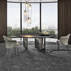 Ghế ăn bọc vải, da công nghiệp, chân inox mạ titan đen GA048 nhập khẩu cao cấp