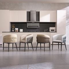 Ghế ăn bọc da công nghiệp cao cấp chân gỗ sơn đen GA049