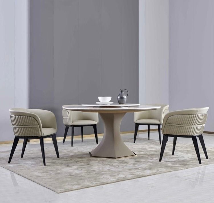 Ghế ăn bọc da công nghiệp cao cấp chân gỗ sơn đen GA049