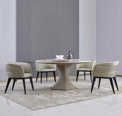 Ghế ăn bọc da công nghiệp cao cấp chân gỗ sơn đen GA049