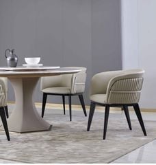 Ghế ăn bọc da công nghiệp cao cấp chân gỗ sơn đen GA049