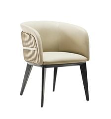 Ghế ăn bọc da công nghiệp cao cấp chân gỗ sơn đen GA049