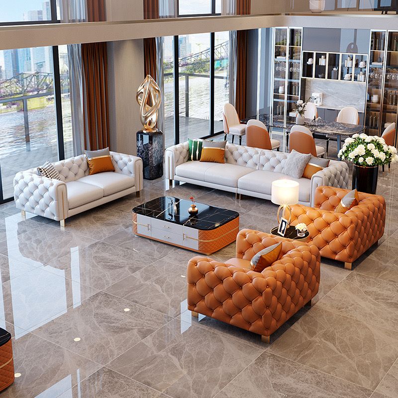 Ghế Sofa da phong cách Tân cổ điển sang trọng GSF173