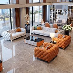 Ghế Sofa da phong cách Tân cổ điển sang trọng GSF173