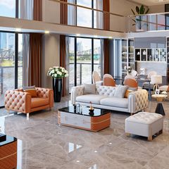 Ghế Sofa da phong cách Tân cổ điển sang trọng GSF173