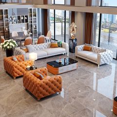 Ghế Sofa da phong cách Tân cổ điển sang trọng GSF173