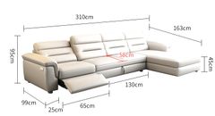 Sofa Giường da bò màu trắng xám BSF185