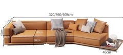 Sofa góc da bò màu cam BSF183