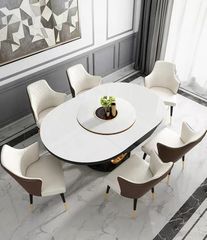 Bàn ăn thông minh Gỗ sơn, mặt kính cường lực, khung inox mạ titan vàng BA025