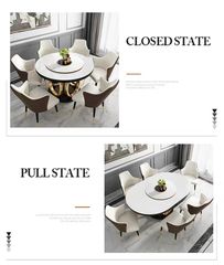 Bàn ăn thông minh Gỗ sơn, mặt kính cường lực, khung inox mạ titan vàng BA025