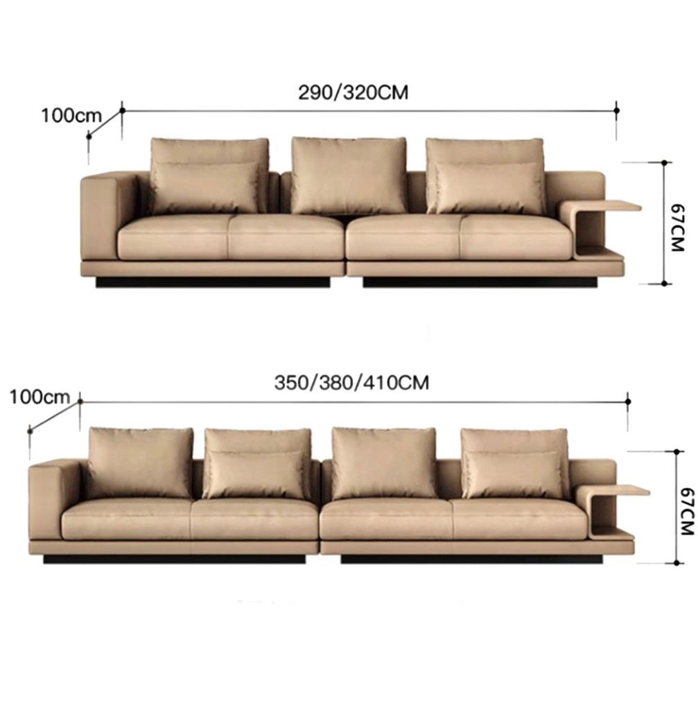 Bộ Sofa da bò cao cấp , màu vàng kem BSF196