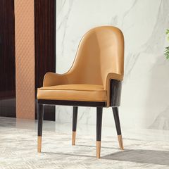 Bàn ăn nhập khẩu sơn bóng Piano, chân bọc da BA0169