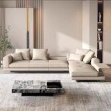  Ghế Sofa góc da bò cao cấp, trắng kem BSF195 